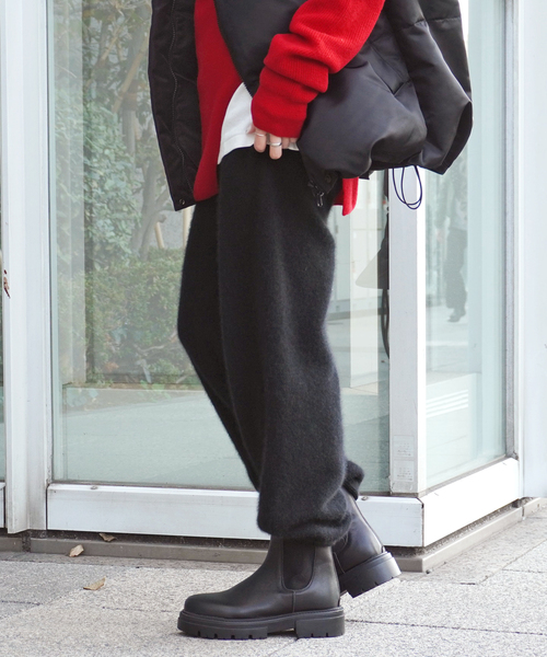 AP STUDIO(エーピーストゥディオ)の「【enrica/エンリカ】ラクーンミックス ニットパンツ(その他パンツ・レディース・ブラック・FREE)」の5枚目の写真