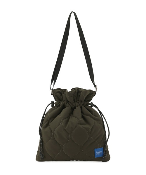 bonjour records(ボンジュールレコーズ)の「【Bonjour Records/ボンジュールレコード】 Original puff drawstring shoulder bag オリジナルパフドローストリングショルダーバッグ(ショルダーバッグ・レディース・ブラック/カーキ/ラベンダー・FREE)」の2枚目の写真