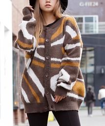 2WAY マーブル柄 クルーカーディガン / 2WAY Marble Pattern Crew Cardigan