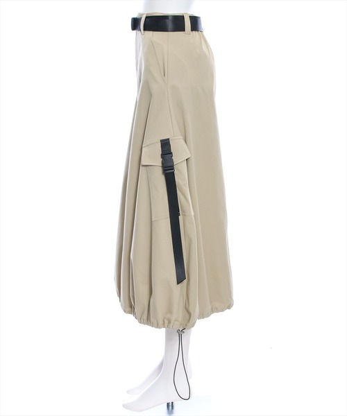 clear（クリア）の「裾ドロストミリタリースカート[低身長用サイズ有]（スカート・レディース・ブラック/ベージュ・F/XS）」の4枚目の写真