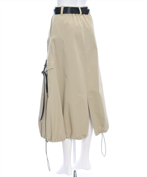 clear（クリア）の「裾ドロストミリタリースカート[低身長用サイズ有]（スカート・レディース・ブラック/ベージュ・F/XS）」の5枚目の写真