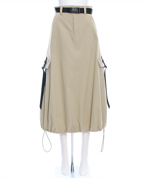 clear（クリア）の「裾ドロストミリタリースカート[低身長用サイズ有]（スカート・レディース・ブラック/ベージュ・F/XS）」の15枚目の写真