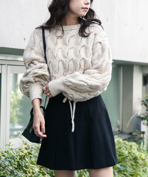 FREE'S MART（フリーズマート）の「ボックスプリーツミニスカート（スカート・レディース・ブラック/ブラウン・SMALL/MEDIUM）」の4枚目の写真