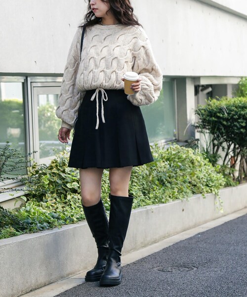 FREE'S MART（フリーズマート）の「ボックスプリーツミニスカート（スカート・レディース・ブラック/ブラウン・SMALL/MEDIUM）」の6枚目の写真