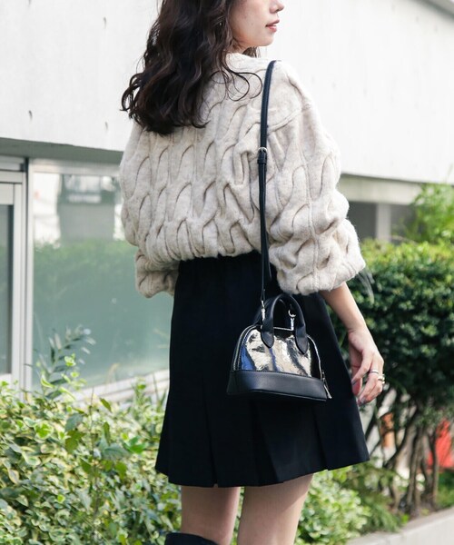 FREE'S MART（フリーズマート）の「ボックスプリーツミニスカート（スカート・レディース・ブラック/ブラウン・SMALL/MEDIUM）」の7枚目の写真