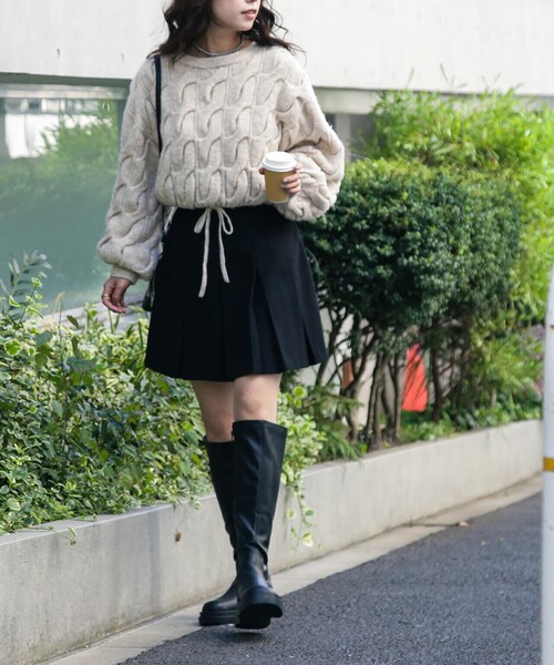 FREE'S MART（フリーズマート）の「ボックスプリーツミニスカート（スカート・レディース・ブラック/ブラウン・SMALL/MEDIUM）」の9枚目の写真