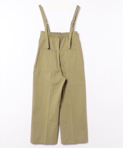 Grand PARK（グランドパーク）の「ハイウエスト　チノサロペット（チノパンツ・レディース・ベージュ/カーキ・FREE）」の3枚目の写真