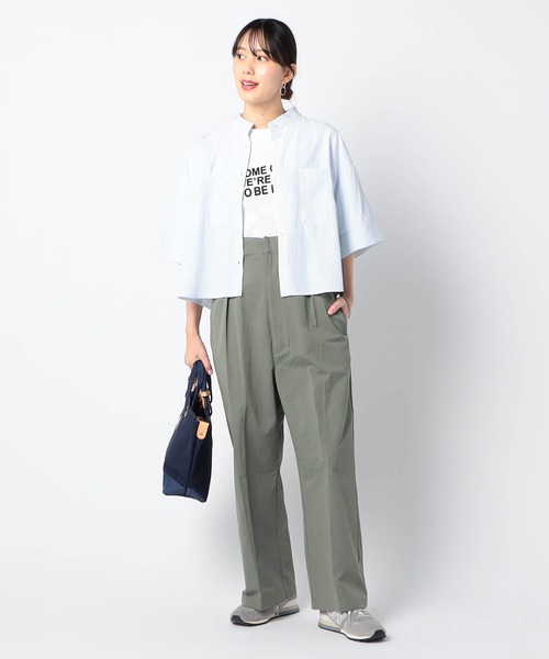 Grand PARK（グランドパーク）の「ハイウエスト　チノサロペット（チノパンツ・レディース・ベージュ/カーキ・FREE）」の10枚目の写真