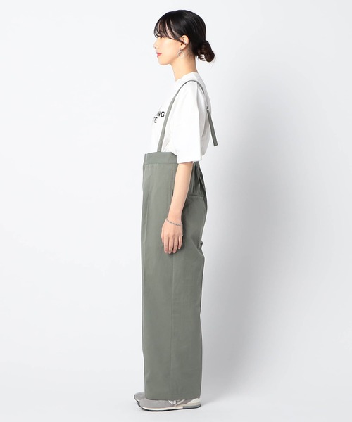 Grand PARK（グランドパーク）の「ハイウエスト　チノサロペット（チノパンツ・レディース・ベージュ/カーキ・FREE）」の12枚目の写真