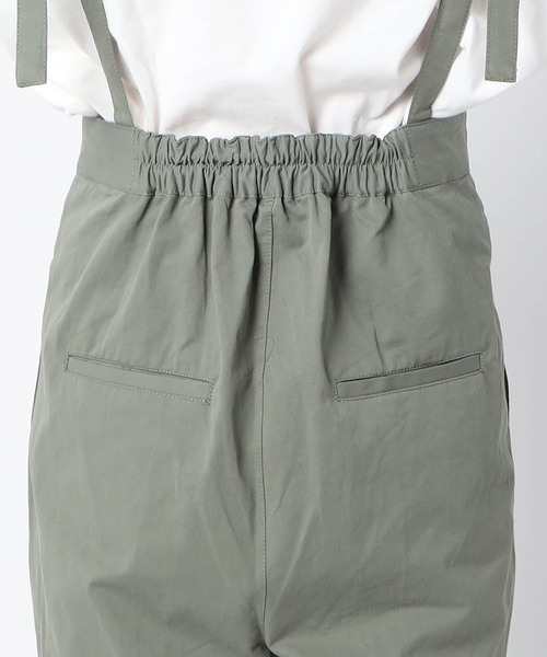 Grand PARK（グランドパーク）の「ハイウエスト　チノサロペット（チノパンツ・レディース・ベージュ/カーキ・FREE）」の5枚目の写真