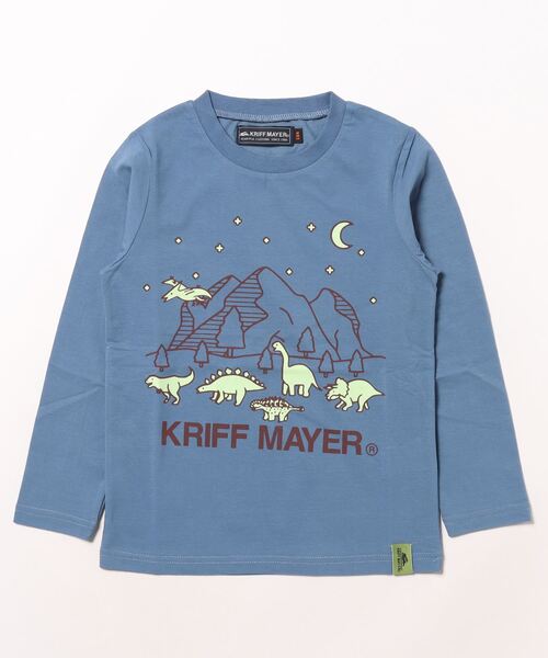 KRIFF MAYER Kid's Collection（クリフメイヤーキッズコレクション）の「【光る＆UVカット】UVさらすべ蓄光白亜ロンT（Tシャツ/カットソー・キッズ・ブラック/イエロー/グレー/サックスブルー・170/160/150/140/130/120）」の3枚目の写真