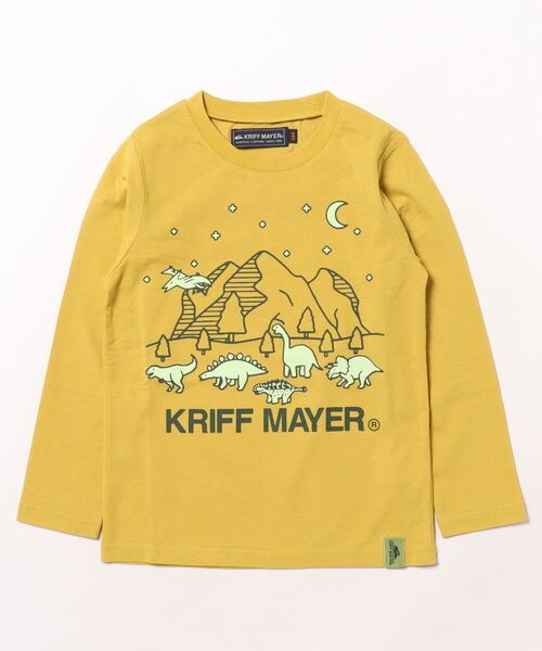 KRIFF MAYER Kid's Collection（クリフメイヤーキッズコレクション）の「【光る＆UVカット】UVさらすべ蓄光白亜ロンT（Tシャツ/カットソー・キッズ・ブラック/イエロー/グレー/サックスブルー・170/160/150/140/130/120）」の4枚目の写真