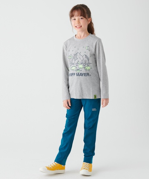 KRIFF MAYER Kid's Collection（クリフメイヤーキッズコレクション）の「【光る＆UVカット】UVさらすべ蓄光白亜ロンT（Tシャツ/カットソー・キッズ・ブラック/イエロー/グレー/サックスブルー・170/160/150/140/130/120）」の7枚目の写真