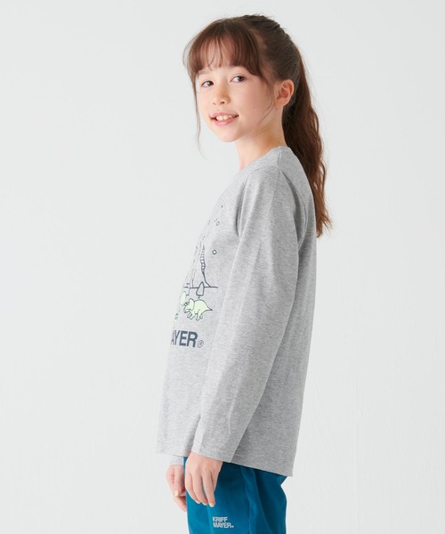 KRIFF MAYER Kid's Collection（クリフメイヤーキッズコレクション）の「【光る＆UVカット】UVさらすべ蓄光白亜ロンT（Tシャツ/カットソー・キッズ・ブラック/イエロー/グレー/サックスブルー・170/160/150/140/130/120）」の11枚目の写真