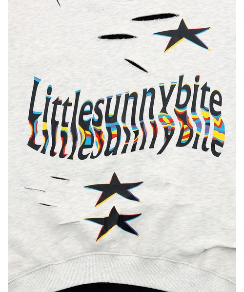 Little sunny bite（リトルサニーバイト）の「little sunny bite fake layered sweat crew（スウェット・レディース・ピンク/ヘザーグレー/ブラック・MEDIUM/SMALL）」の18枚目の写真