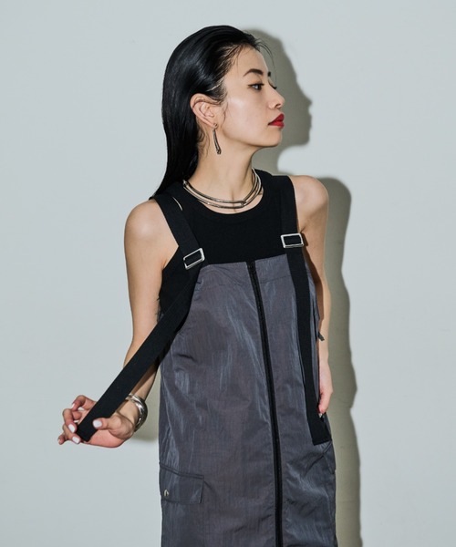 【韓国ブランド】ショルダーベルトロングワンピースN262 2wayオフショルサイドスリットロングドレス 結婚式 オケージョン