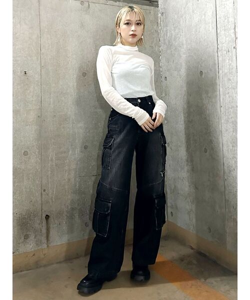 MURUA（ムルーア）の「シアータートルネックカットソー（Tシャツ/カットソー・レディース・ブラック/ホワイト/ブルー/ライトイエロー・FREE）」の18枚目の写真