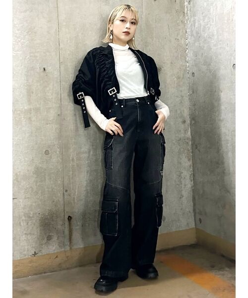 MURUA（ムルーア）の「シアータートルネックカットソー（Tシャツ/カットソー・レディース・ブラック/ホワイト/ブルー/ライトイエロー・FREE）」の22枚目の写真