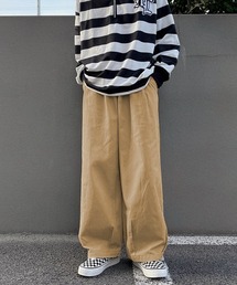 ダブルタックワイドイージーパンツ ストレートシルエット