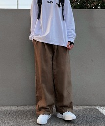 ダブルタックワイドイージーパンツ ストレートシルエット
