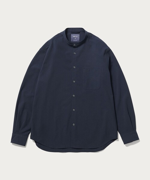 green label relaxing(グリーンレーベルリラクシング)の「FREELITCH ジャストルーズ バンドカラー シャツ -2WAYストレッチ・防シワ・吸水速乾-(シャツ/ブラウス・メンズ・ネイビー/ブラック・M/S/L/XL)」の7枚目の写真