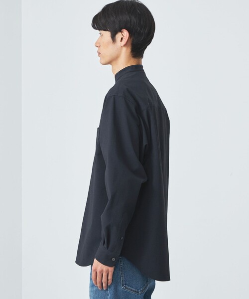 green label relaxing(グリーンレーベルリラクシング)の「FREELITCH ジャストルーズ バンドカラー シャツ -2WAYストレッチ・防シワ・吸水速乾-(シャツ/ブラウス・メンズ・ネイビー/ブラック・M/S/L/XL)」の11枚目の写真
