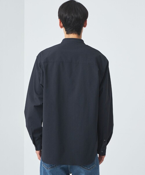 green label relaxing(グリーンレーベルリラクシング)の「FREELITCH ジャストルーズ バンドカラー シャツ -2WAYストレッチ・防シワ・吸水速乾-(シャツ/ブラウス・メンズ・ネイビー/ブラック・M/S/L/XL)」の12枚目の写真