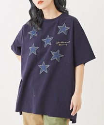CUBE SUGAR | ハードウォッシュスターパッチビッグTシャツ(Tシャツ/カットソー)