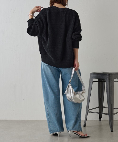 COLLAGE GALLARDAGALANTE（コラージュガリャルダガランテ）の「リネン畦カーデ（カーディガン/ボレロ・レディース・アイボリー/ライトグレー/ブラック・FREE）」の20枚目の写真