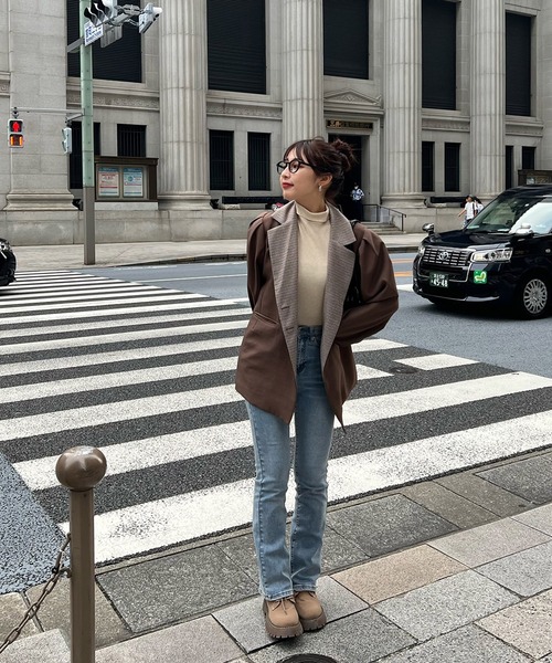 RiLi（リリ）の「袖ボタンタートルネックリブニット【RL】（ニット/セーター・レディース・オートミール/ピンク/ライトブルー・FREE）」の6枚目の写真