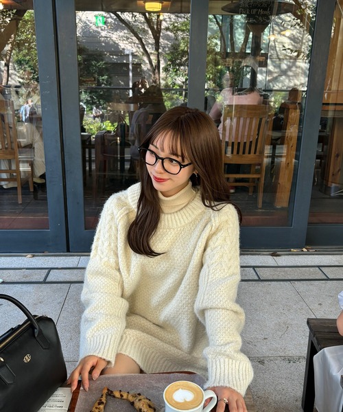 RiLi（リリ）の「袖ボタンタートルネックリブニット【RL】（ニット/セーター・レディース・オートミール/ピンク/ライトブルー・FREE）」の7枚目の写真