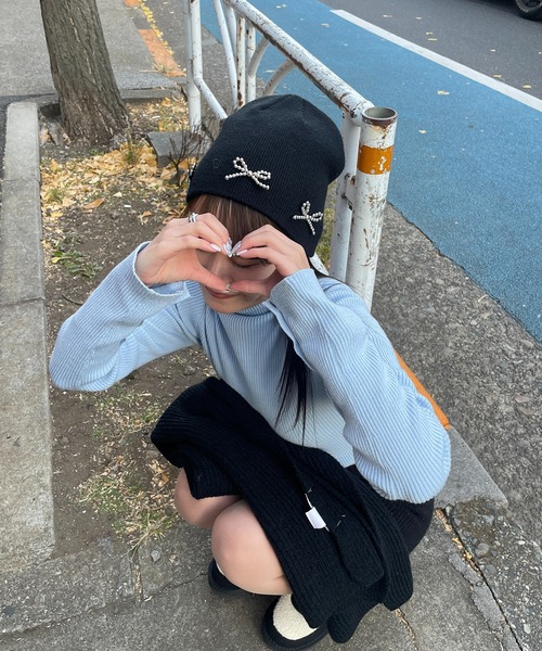 RiLi（リリ）の「袖ボタンタートルネックリブニット【RL】（ニット/セーター・レディース・オートミール/ピンク/ライトブルー・FREE）」の11枚目の写真