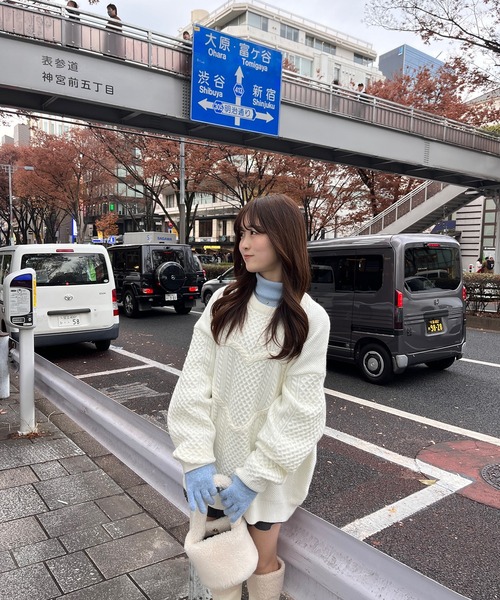 RiLi（リリ）の「袖ボタンタートルネックリブニット【RL】（ニット/セーター・レディース・オートミール/ピンク/ライトブルー・FREE）」の14枚目の写真