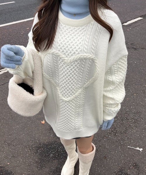 RiLi（リリ）の「袖ボタンタートルネックリブニット【RL】（ニット/セーター・レディース・オートミール/ピンク/ライトブルー・FREE）」の15枚目の写真