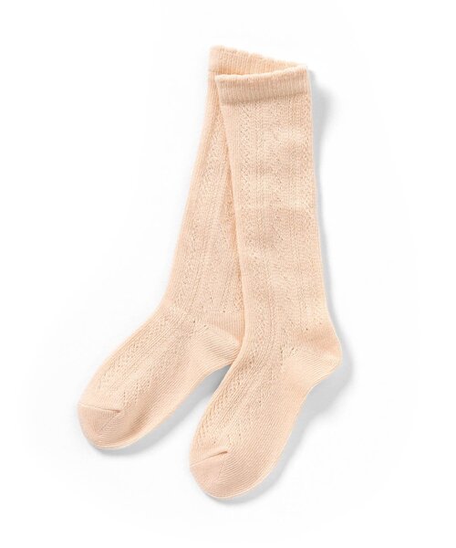 p.premier（ピードットプルミエ）の「透かし編みハイソックス（ソックス/靴下・キッズ・アイボリー/ピンク/イエロー・12/15 /18/21）」の3枚目の写真
