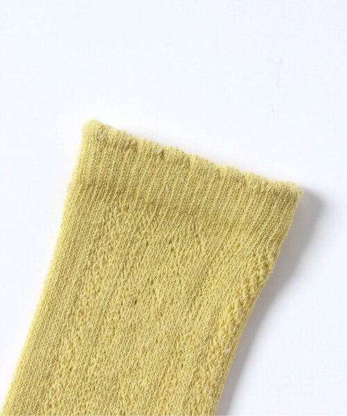 p.premier（ピードットプルミエ）の「透かし編みハイソックス（ソックス/靴下・キッズ・アイボリー/ピンク/イエロー・12/15 /18/21）」の4枚目の写真