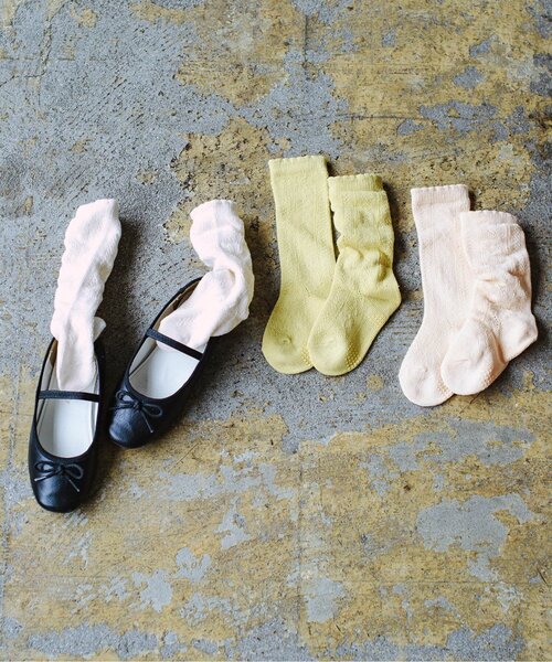 p.premier（ピードットプルミエ）の「透かし編みハイソックス（ソックス/靴下・キッズ・アイボリー/ピンク/イエロー・12/15 /18/21）」の7枚目の写真