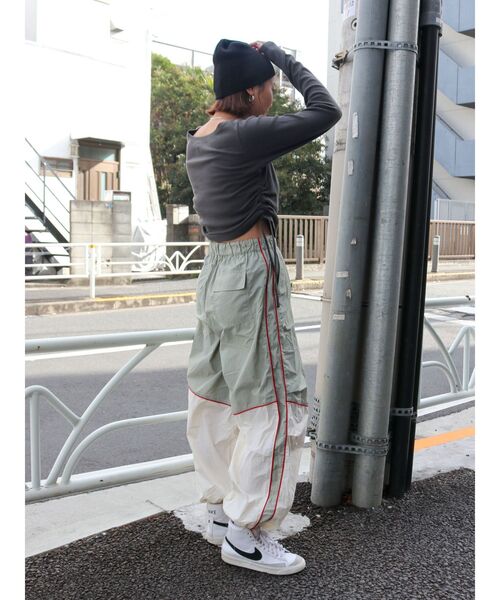 Ungrid ウエストギャザーテレコデザインロングスリーブtee 新品未使用 STARTER テレコ 長袖Tシャツ[品番：OCGW0003789]｜ONE 4 PREMIUM（ワン
