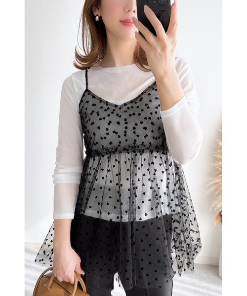 本日限定お値下げDolce キャミソール ZOZO限定】重ね着風カップ付きキャミ（キャミソール