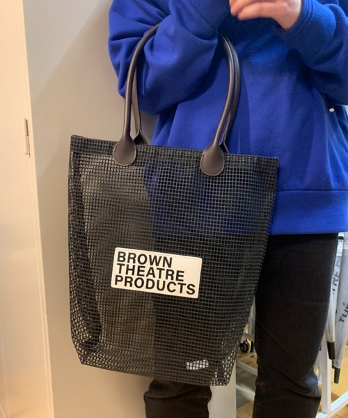 THEATRE PRODUCTS（シアタープロダクツ）の「BROWNネームメッシュトート-M-（トートバッグ・レディース・アイボリー/ブラック・FREE）」の14枚目の写真