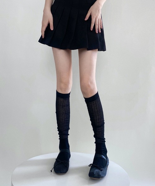 HALEY PESCA（ヘーリーペスカ）の「HALEY PESCA/シースルー　ルーズハイソックス（ソックス/靴下・レディース・ダークグレー/グレー/ブラック/ホワイト/ピンク・FREE）」の11枚目の写真