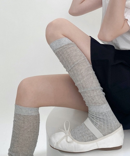 HALEY PESCA（ヘーリーペスカ）の「HALEY PESCA/シースルー　ルーズハイソックス（ソックス/靴下・レディース・ダークグレー/グレー/ブラック/ホワイト/ピンク・FREE）」の18枚目の写真