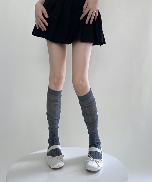 HALEY PESCA（ヘーリーペスカ）の「HALEY PESCA/シースルー　ルーズハイソックス（ソックス/靴下・レディース・ダークグレー/グレー/ブラック/ホワイト/ピンク・FREE）」の21枚目の写真