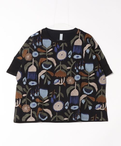 EMAGO 北欧花刺繍Tシャツ（Tシャツ/カットソー）｜Emago（イマゴ
