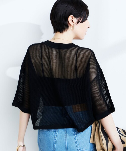 2nd NOLLEY&#39;S - 未使用 2nd NOLLEY&#39;S ノーリーズ✴︎メッシュ5分袖プルオーバーニット NOLLEY'S（ノーリーズ）の「《アンサンブル対応》《手洗い可能