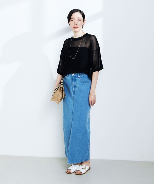 NOLLEY&#39;S - 【新品】ノーリーズ  手洗い可能 半袖プルオーバー 柔らかい ニット 水色 春 手洗い可能》ペプラムプルオーバーニット（ニット/セーター
