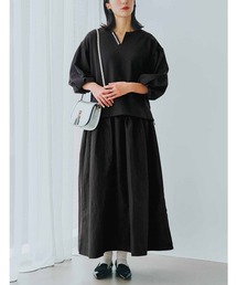 リブ　イン　コンフォート　くぼっち★とコラボ　トップスとタンクワンピースのブラックセレモニーセット