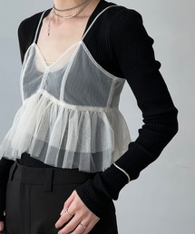 バックリボン ティアード チュール キャミ chw24s052
