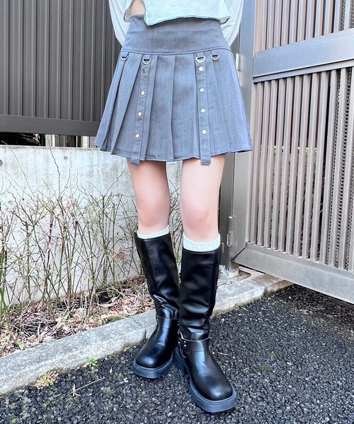 Figments（フィグメンツ）の「デザインプリーツミニスカート（スカート・レディース・グレー/ブラック・FREE）」の12枚目の写真