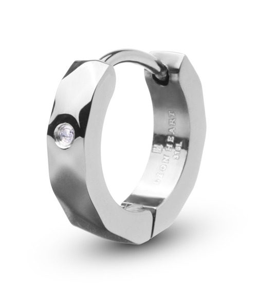 【限定展開】LH-1 カッティングフープピアス/ダイヤモンド/サージカルステンレス316L（金属アレルギー対応）（ピアス（片耳用））｜LION HEART（ライオンハート）